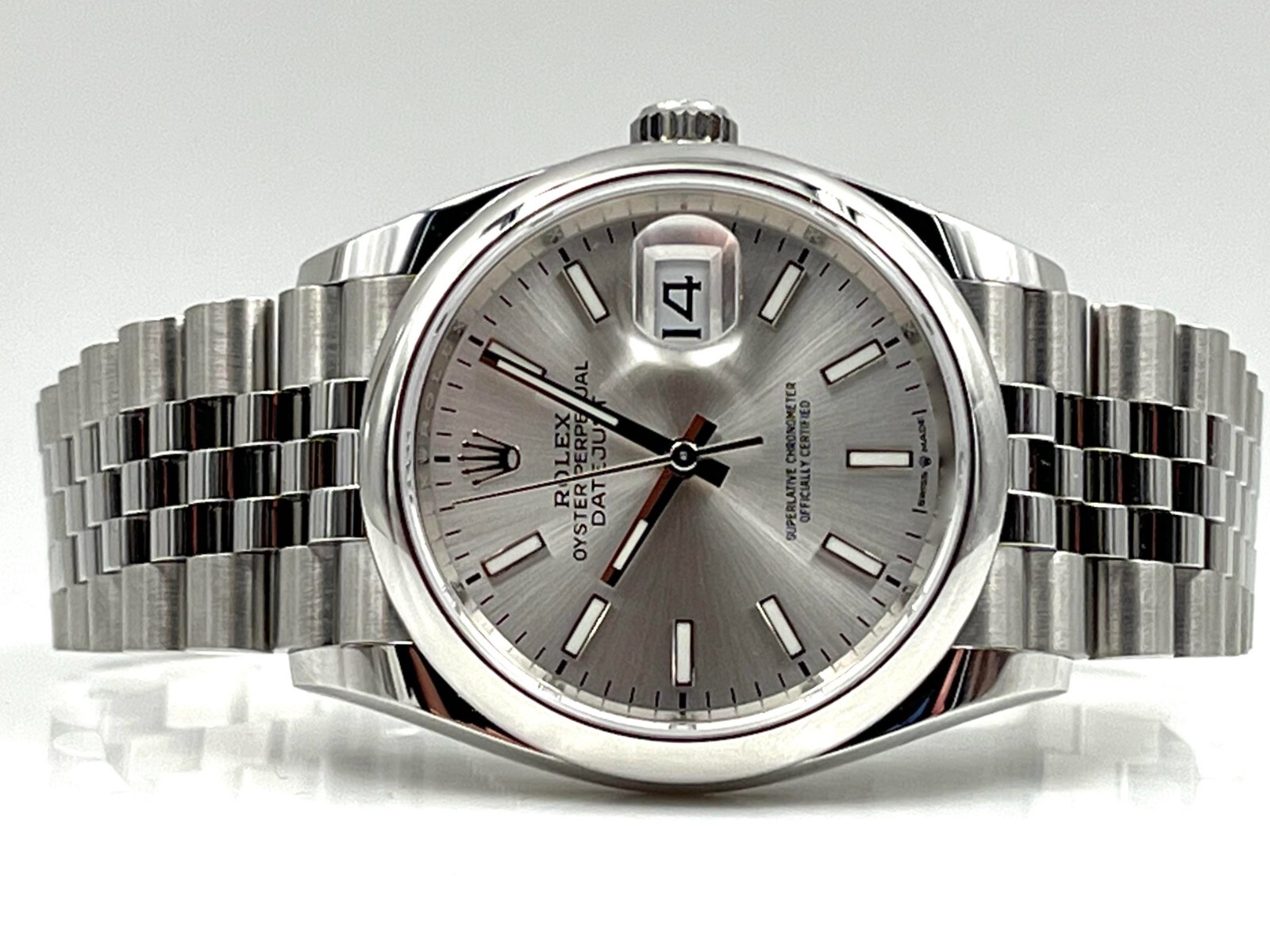 Rolex Date Just 36mm Smooth Silver Dial Jubilee Bracelet 126200 Pre-Owned 2023