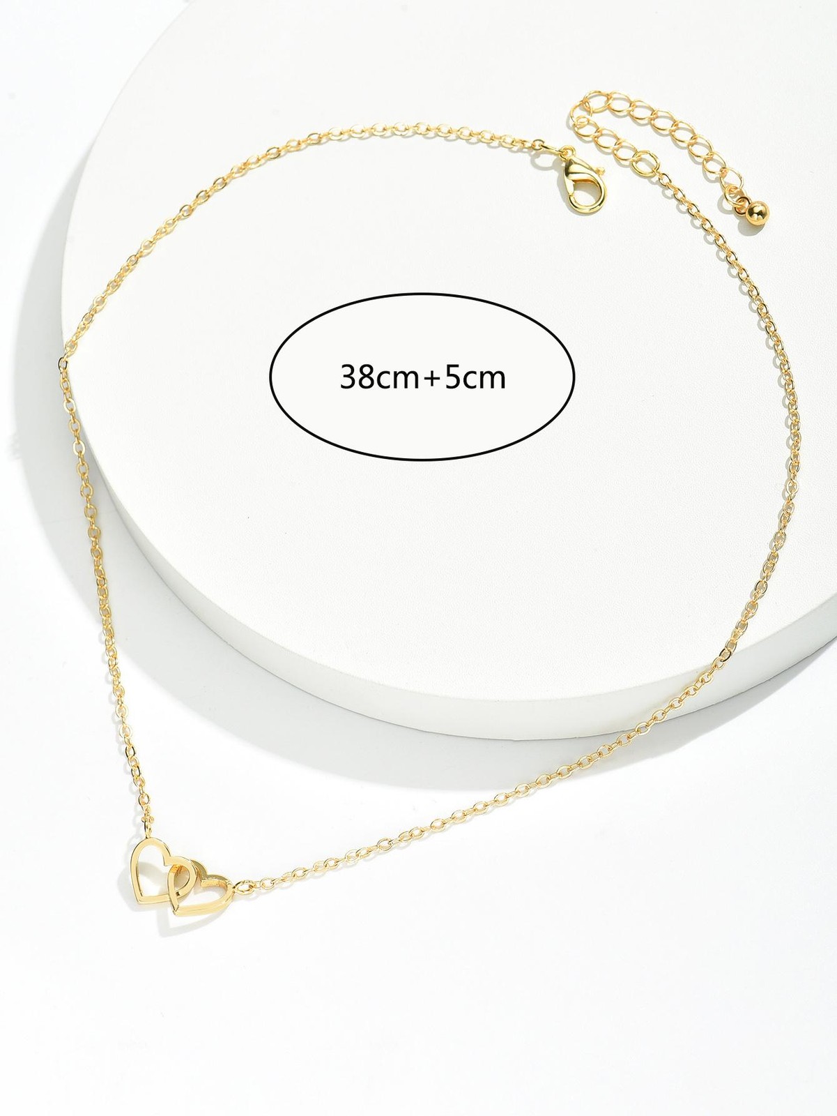 Double Heart Necklace, Women’s Love Jewelry, Cute Chain, Valentine’s Gift