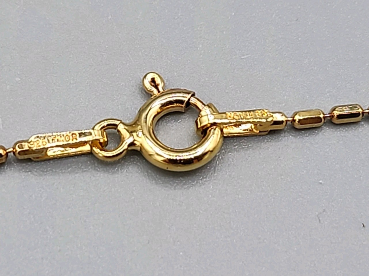 Itaor Sterling Silver 925 Italy Yellow Gold Vermeil Bar Chain Necklace 2.4 Grams