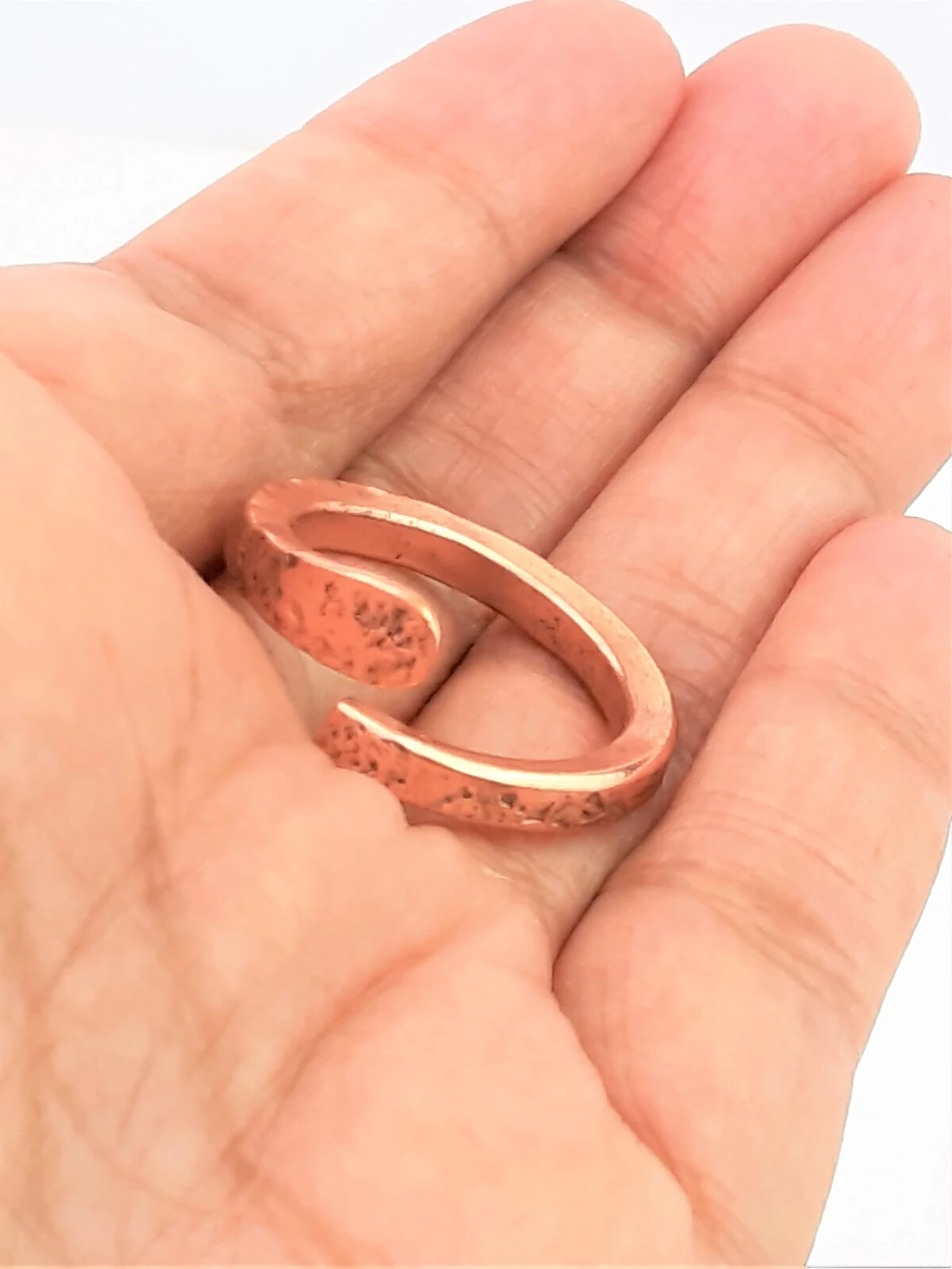 Solid pure copper adjustable ring, handmade ,free UK delivery, Unisex ring