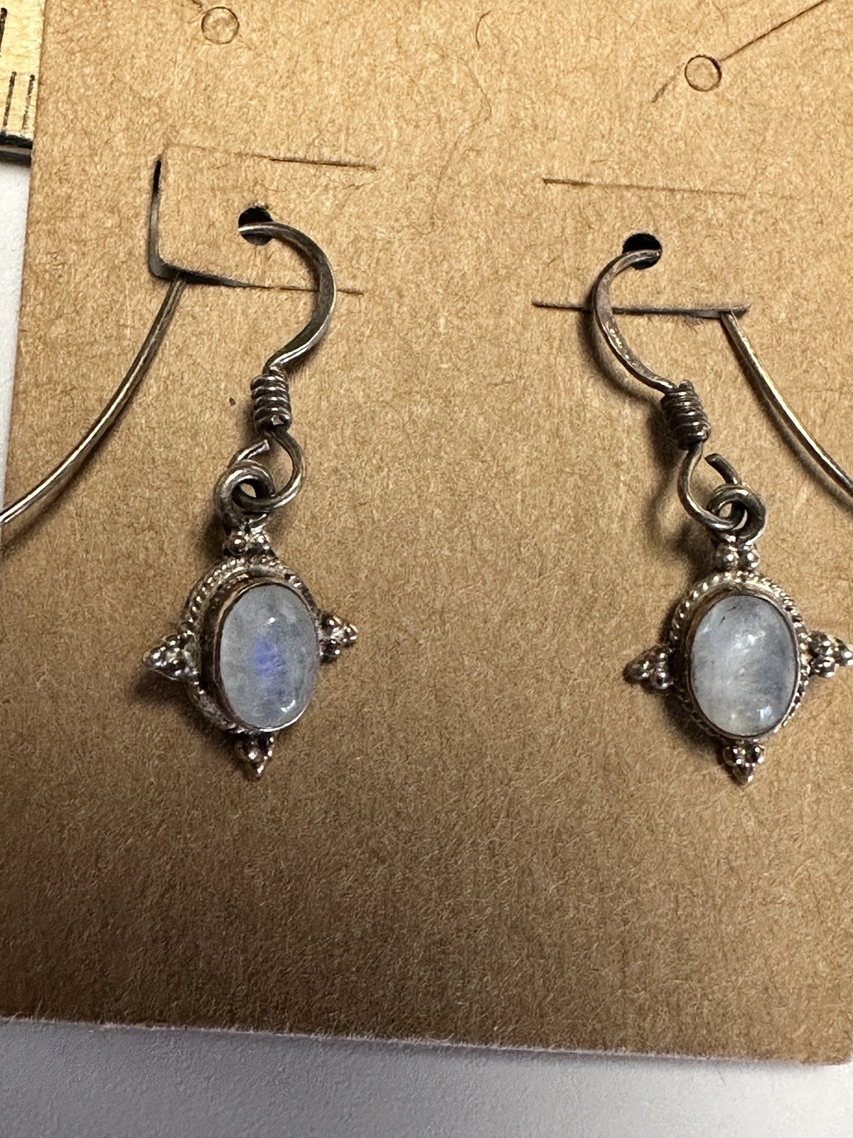 Moonstone Dangle 925 Sterling Silver Earrings