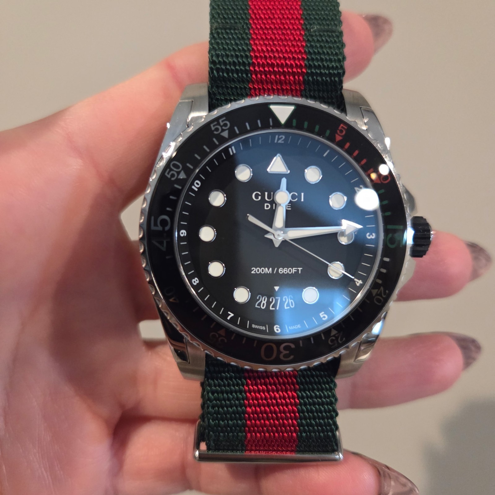 Gucci Dive 45mm Steel Black Dial Quartz Men Watch YA136209