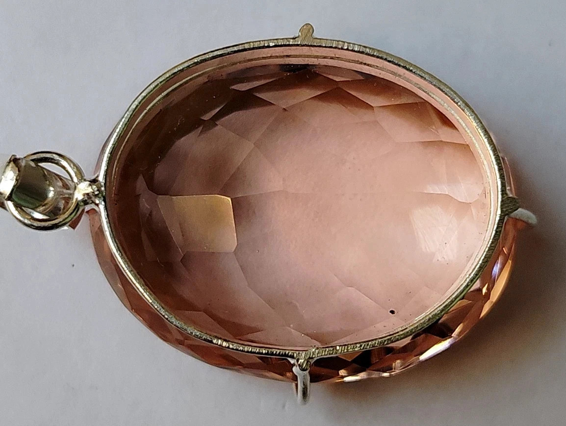 AAA 90.00 Ct+ Oval Cut imperial Topaz Natural Solid Silver Pendant AG Gemstone