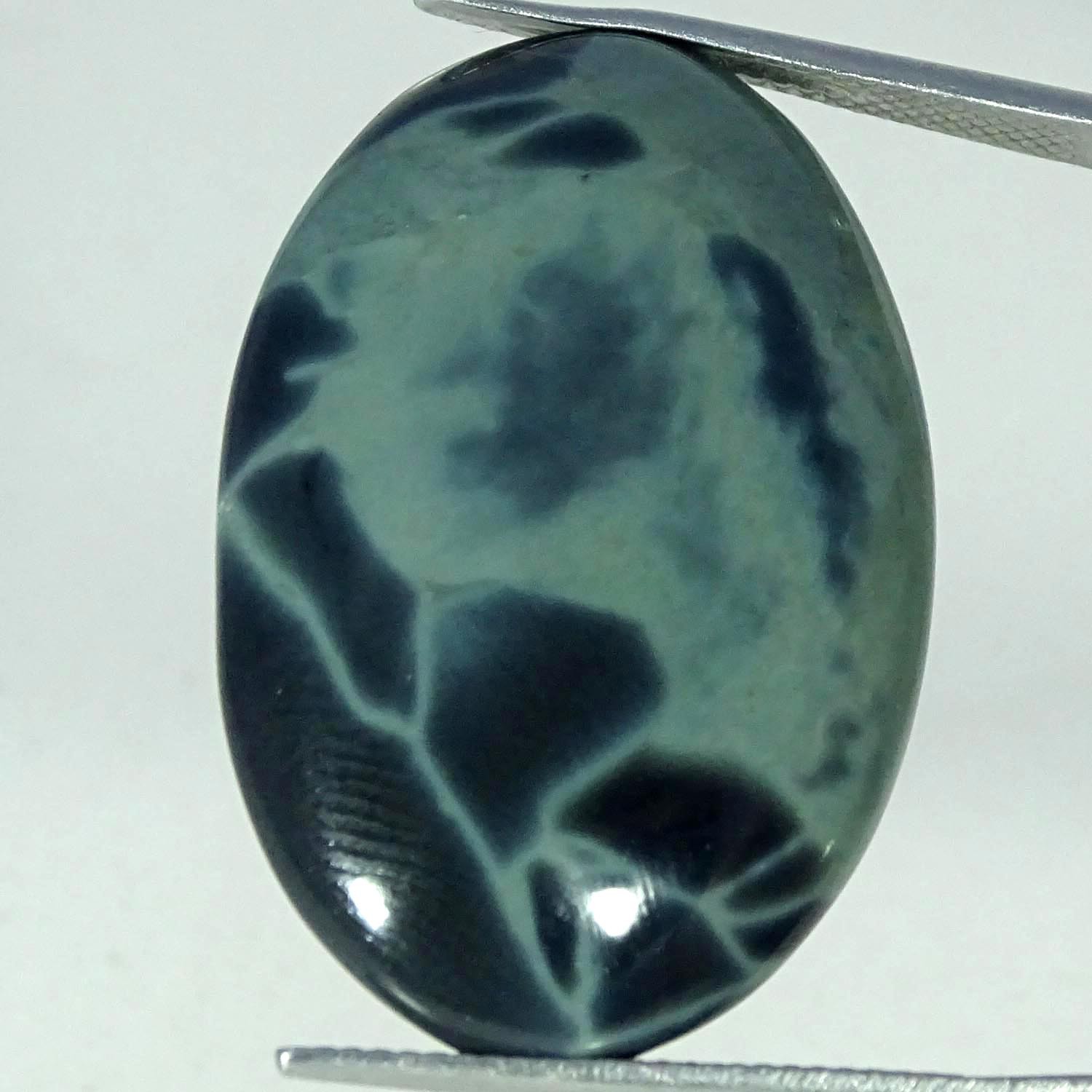 27.40Cts Natural Spider Web Obsidian Oval Cabochon Gemstone 21X31X5MM