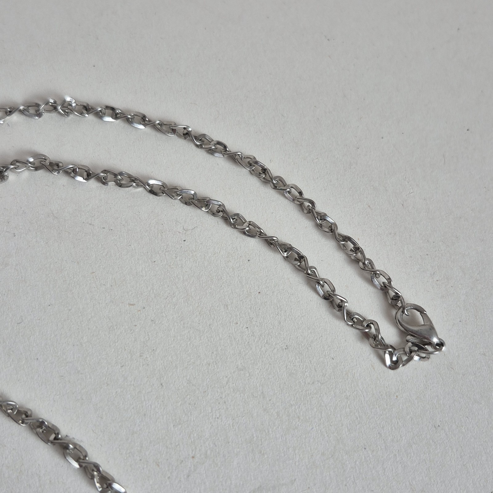 Plain Silver Tinsel Chain Nevklace Jewellery Simple Basic