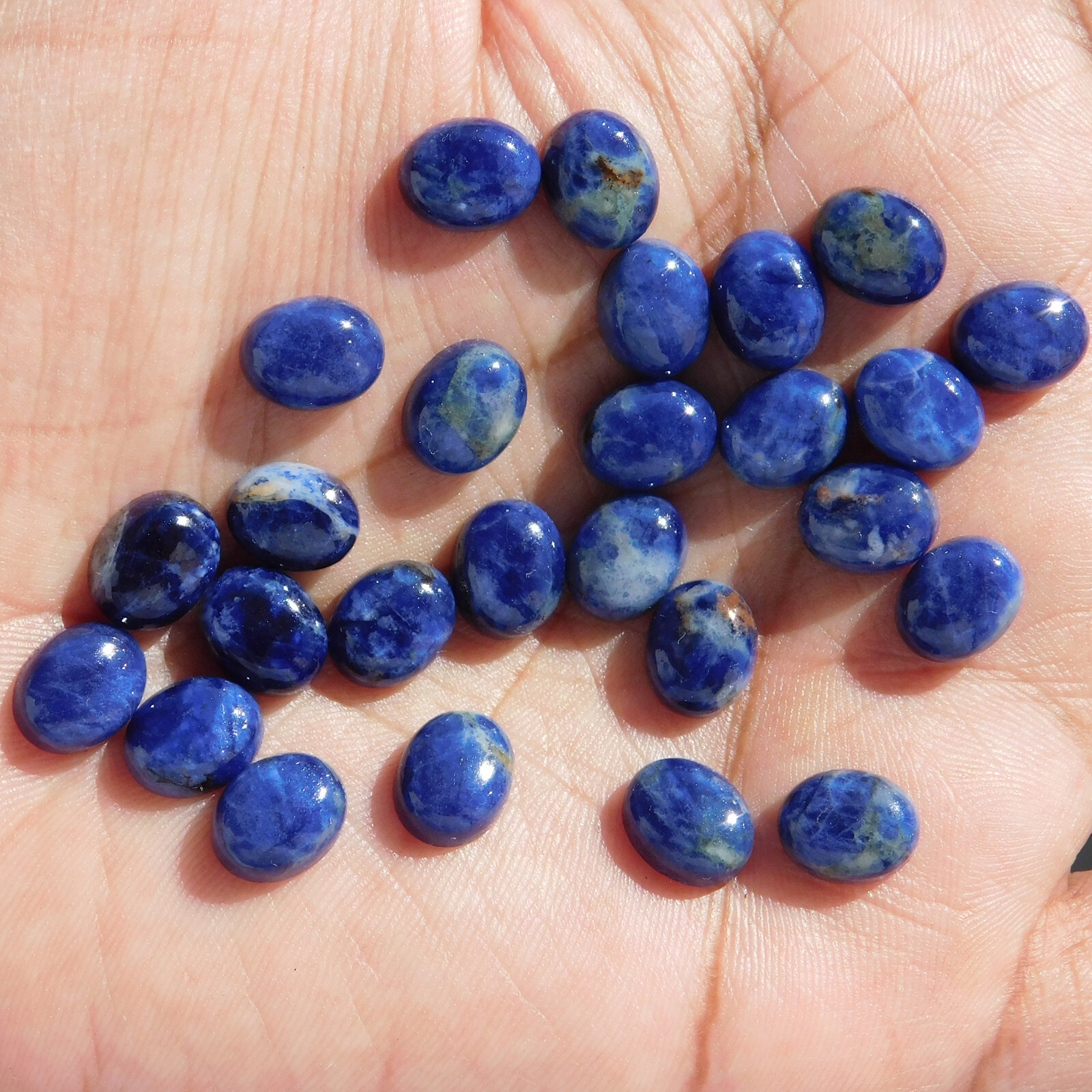 Natural Sodalite Oval 3×5 mm to 15×20 mm Cabochon Loose Gemstone Lot