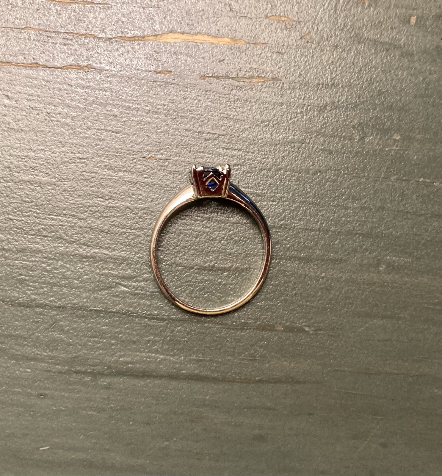 14k White Gold 1.04 Ct Ceylon Blue Sapphire Solitaire Ring Size 6.5