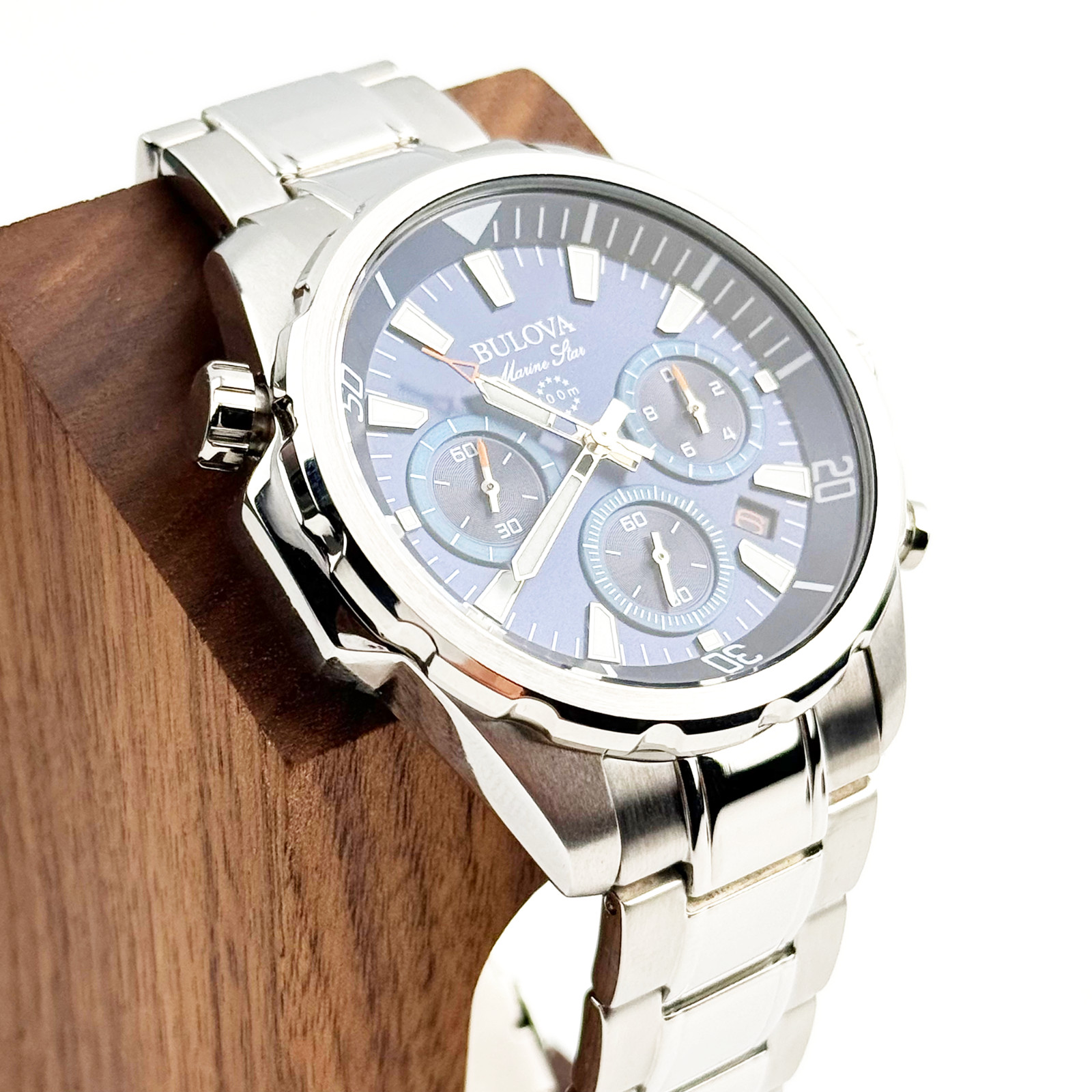 Bulova 96B256 Men’s Marine Star Watch Blue Dial Six-hand Sports Chronograph