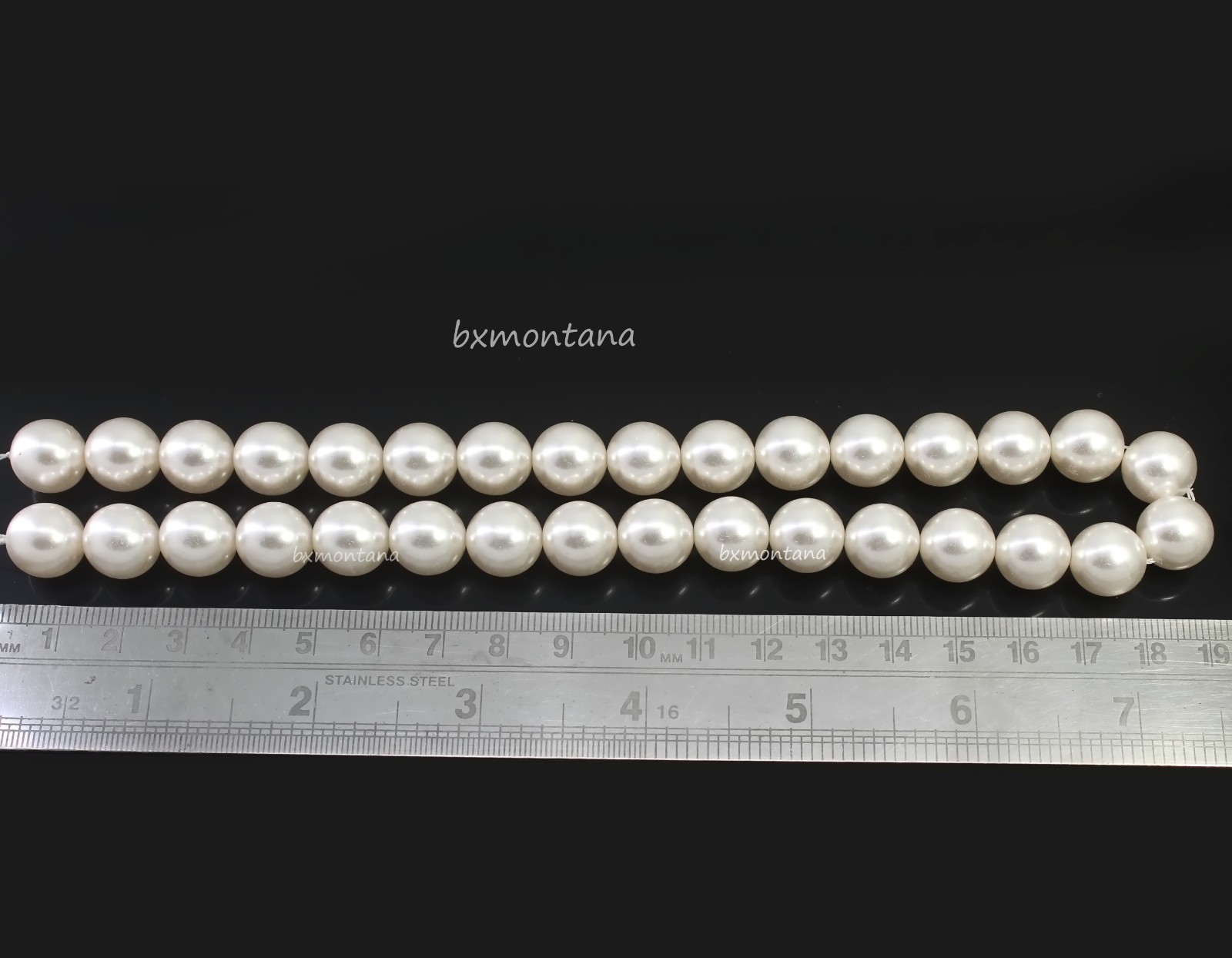 Natural Philippines South Sea Milky White HUGE 12.00 MM Round Pearl Strand 15″