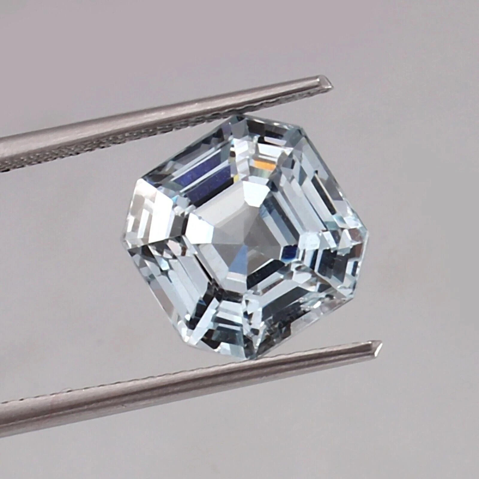 Flawless 8.85 Ct Natural White Sapphire Certified Asscher Cut Loose Gemstone