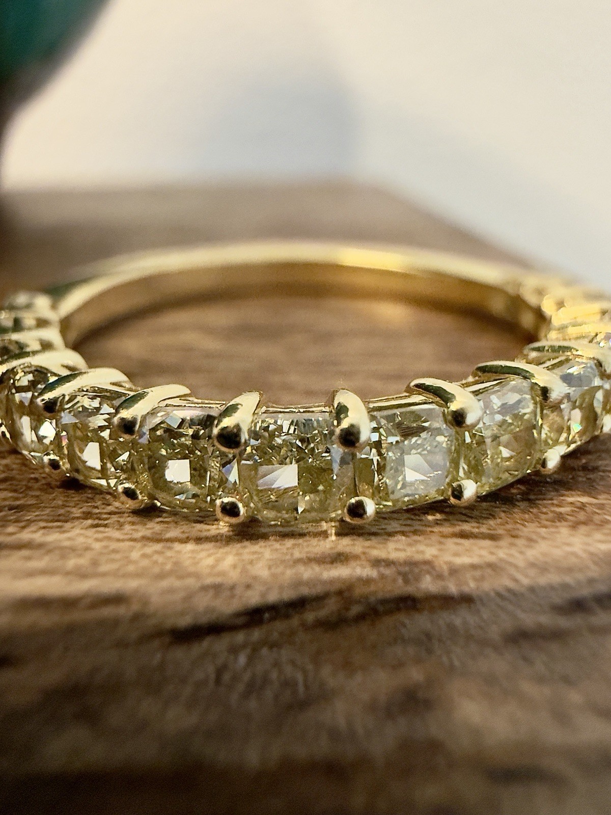 18K Fancy Intense Yellow Diamond Wedding Band. 2.24Cts. Sz 9