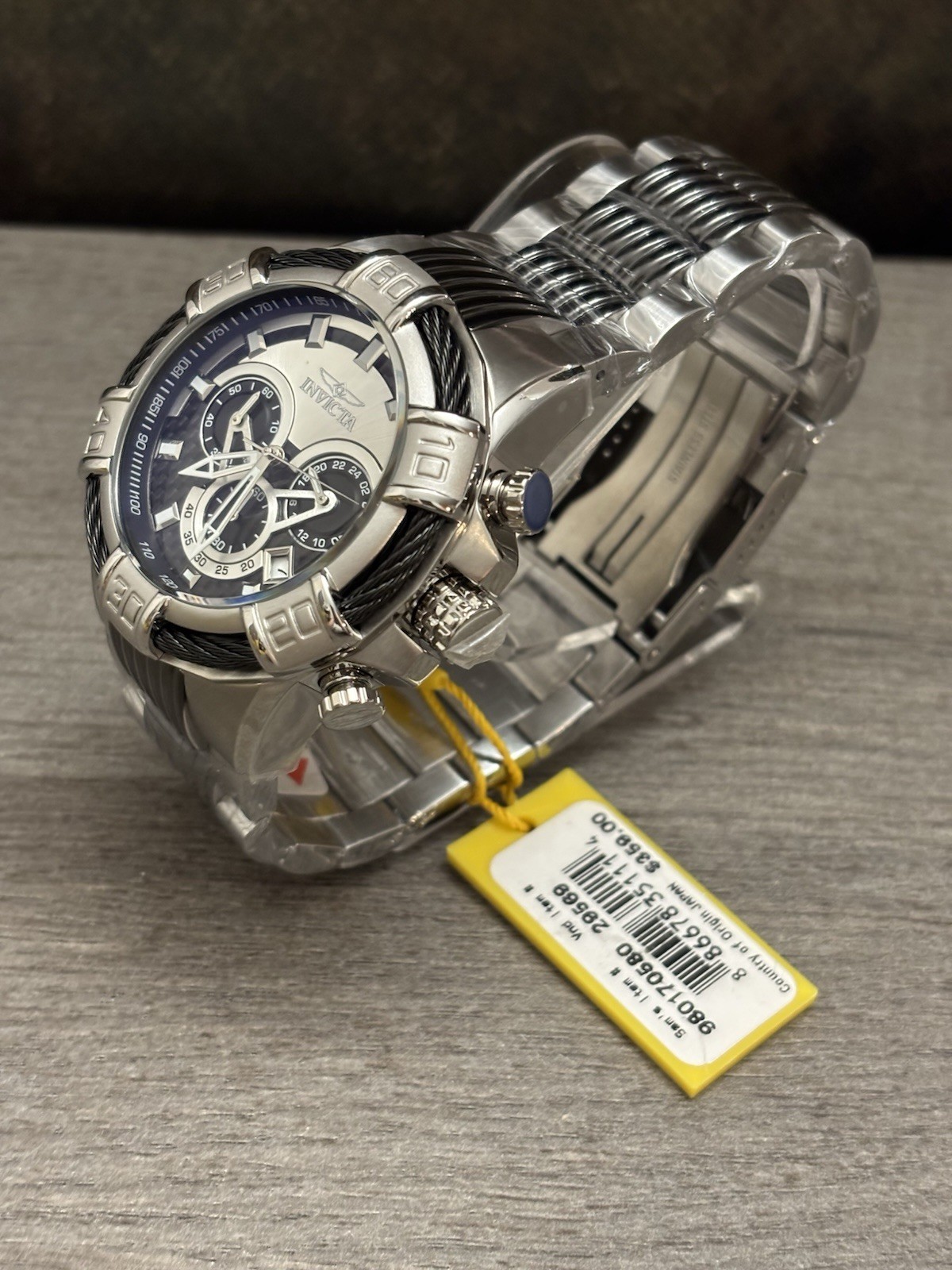 Invicta Bolt Chronograph Quartz Silver and Black Dial Men’s Watch 29569