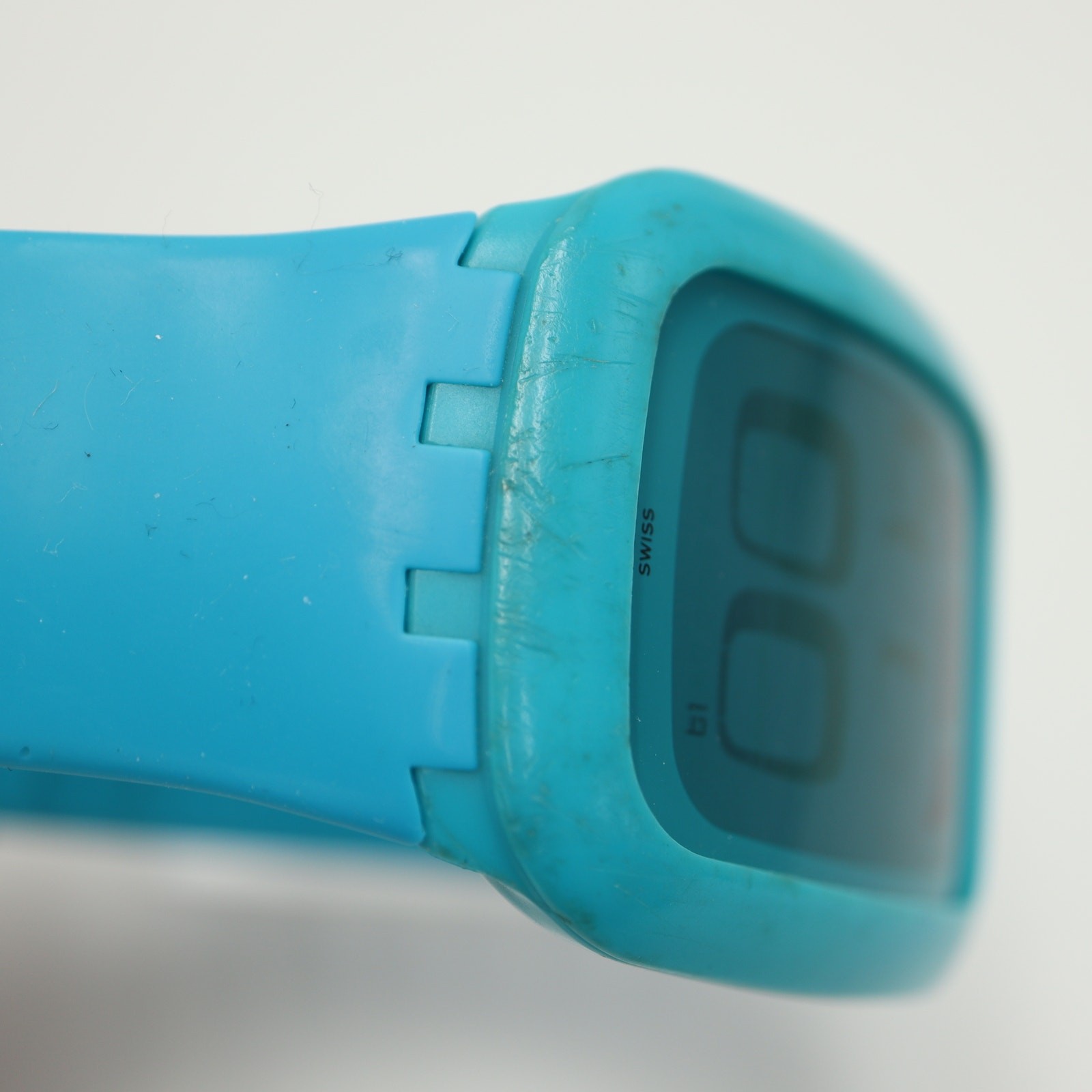 Swatch Touch Blue Digital 39mm Watch Alarm Chrono Timer Silicone w New Battery