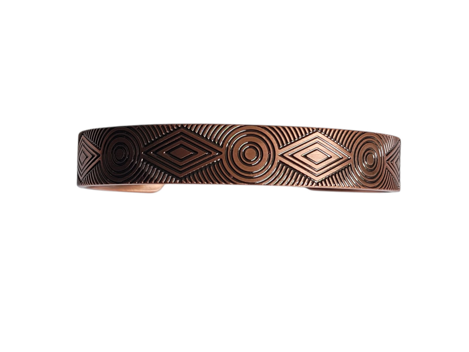 Artisan Pure Solid Copper Magnetic Bracelet Arthritis Therapy Cuff Geometric