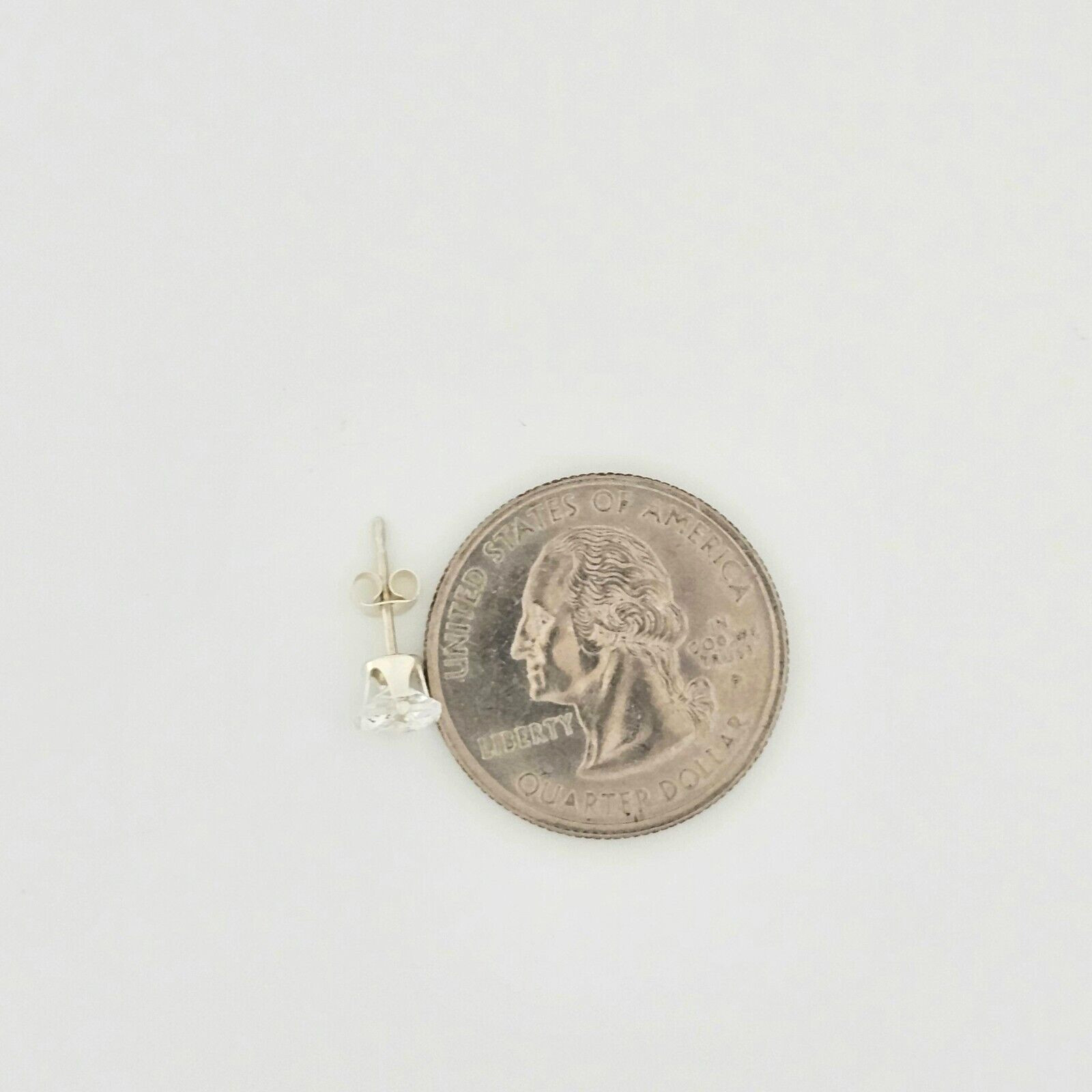 Solid 925 Silver 5mm Princess Studs 4-Prong, Raised Setting Approx. 1 CT TW