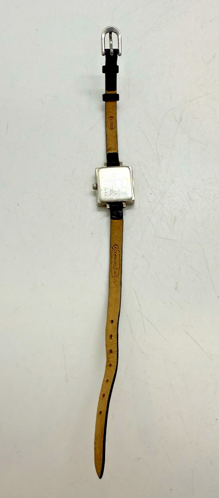 Fossil F2 Nordstrom ND-3586 Quartz Square Women’s Watch Crystal Bezel Black Band