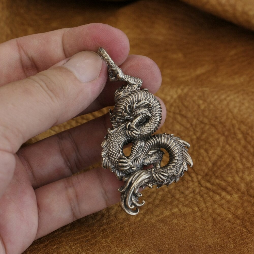 Cupronickel Chinese Dragon Pendant Biker Punk Animal Jewelry CP217D GC
