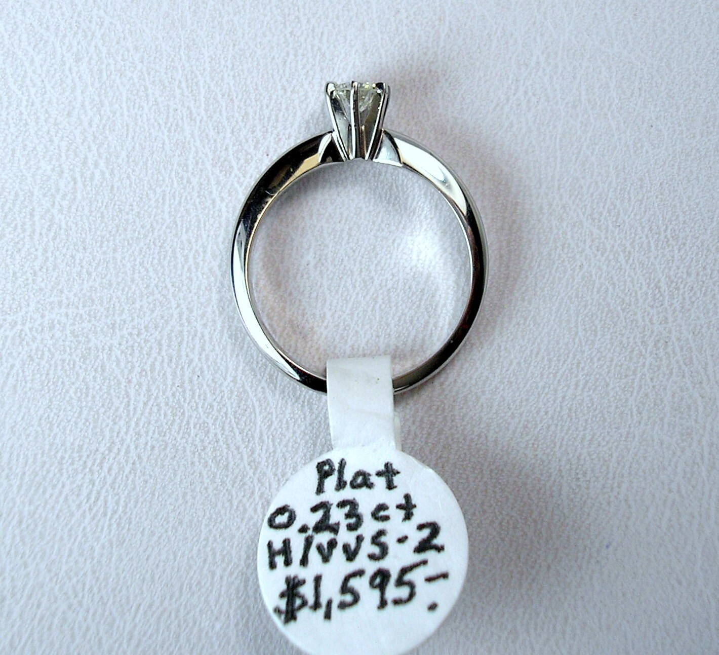 0.23 ct Round H/VVS-2 Natural Diamond Platinum Solitaire Ring Was $1,595 Video