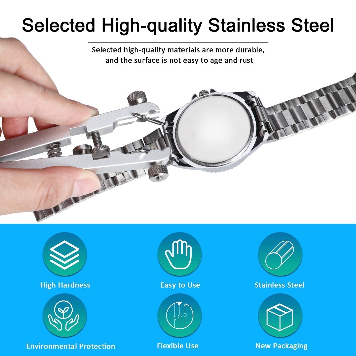 Freejoy Watch Spring Bar Plier Tool Set with Durable 10 Tips Pins, 6825 Sprin…