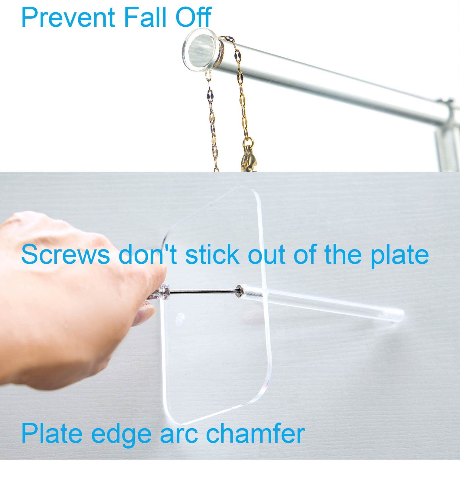 Premium Jewelry Stand , Solid Clear 2-Tier Acrylic Jewelry Organizer Stand & Bra