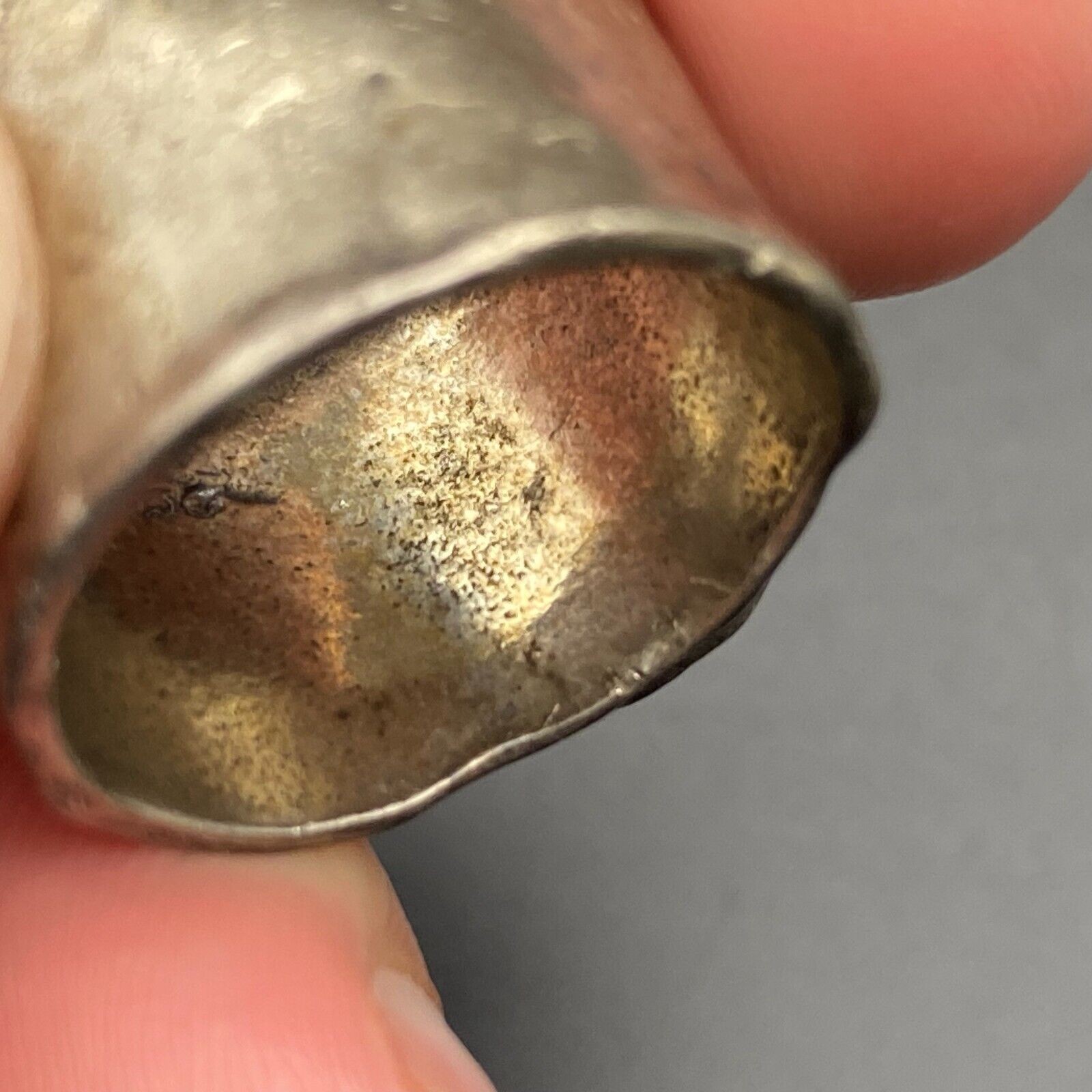 Vintage Israel Labradorite Sterling Silver Band Ring Size 7.5