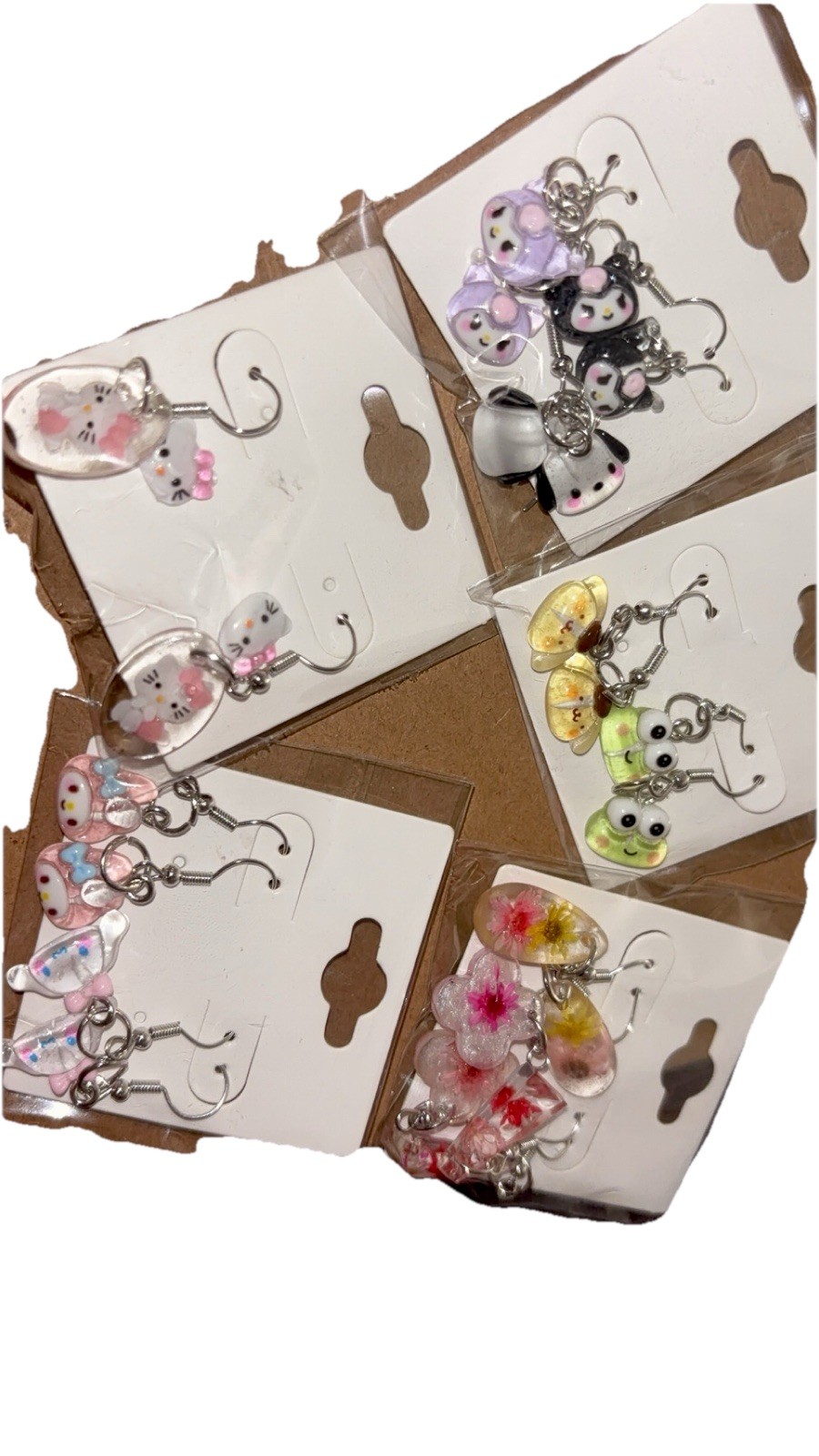 Handcrafted Multicolor Resin Dangle Drop Beaded Earrings Set Nature Bohemian