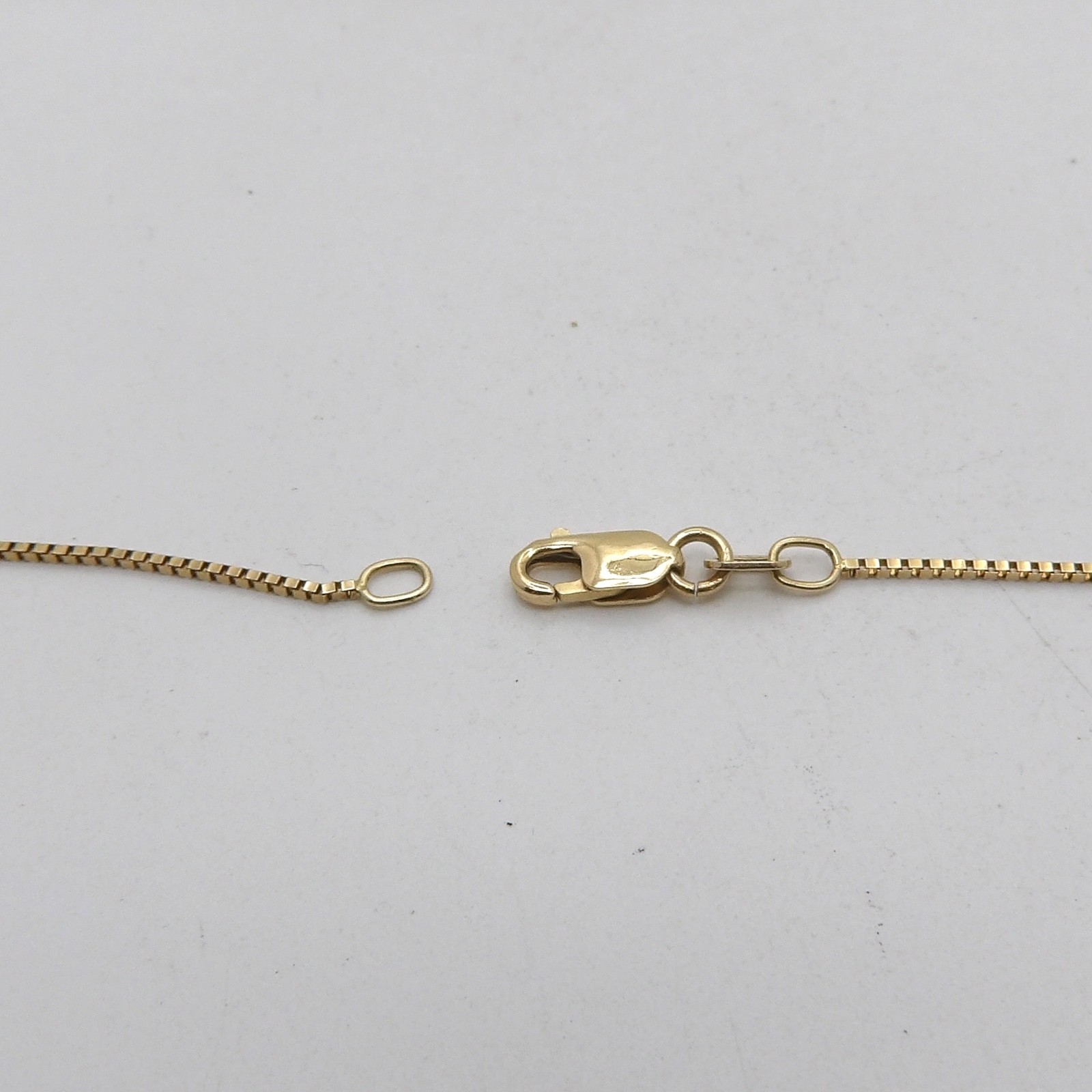 Solid 14k Gold Box Venetian Link Pendant Chain Necklace Italy 20in 1mm