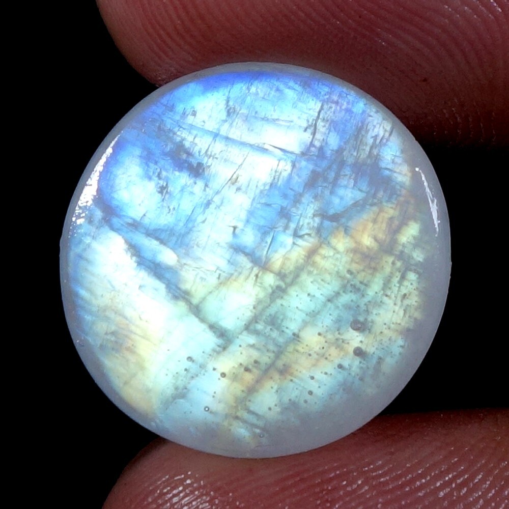20.05 Cts Natural Blue Rainbow Moonstone Facet Cabochon Specimen jewelry makin