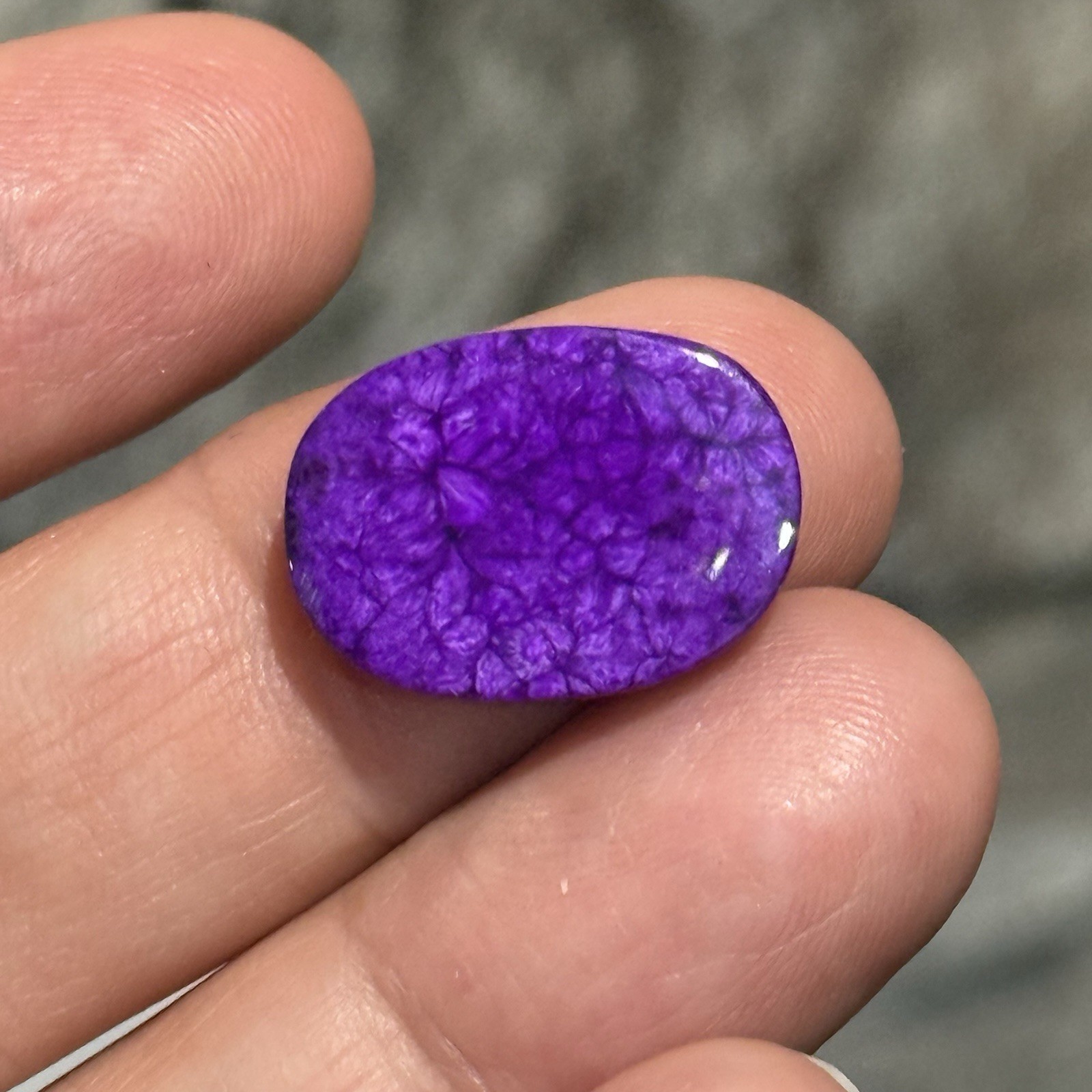 11.2ct 19×13.7×3.5mm Fine Purple Sugilite Oval Backed Cabochon Gemstone