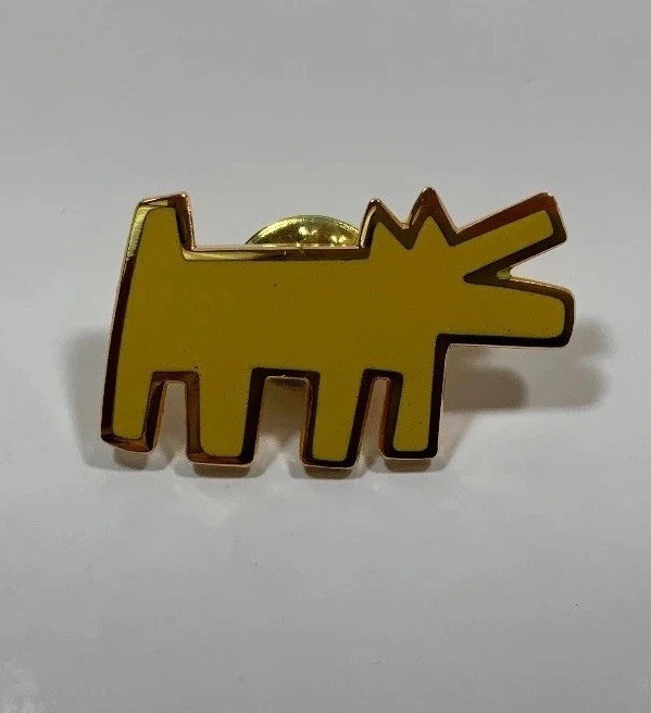 Vintage 1980s KEITH HARING “Barking Dog” Enamel Pin