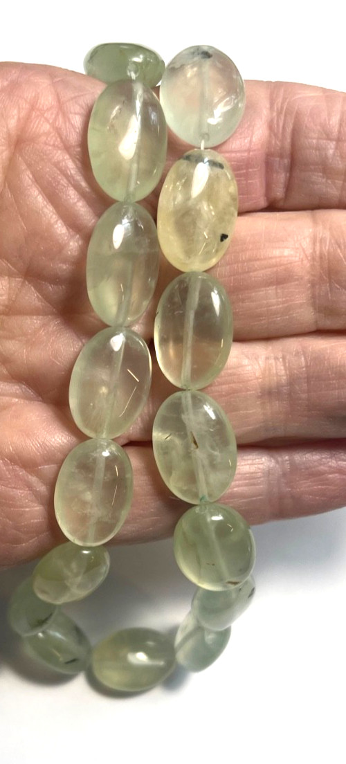 GENUINE PREHNITE FLAT OVALS 18X13 MM 16″ STRAND BELOW WHOLESALE