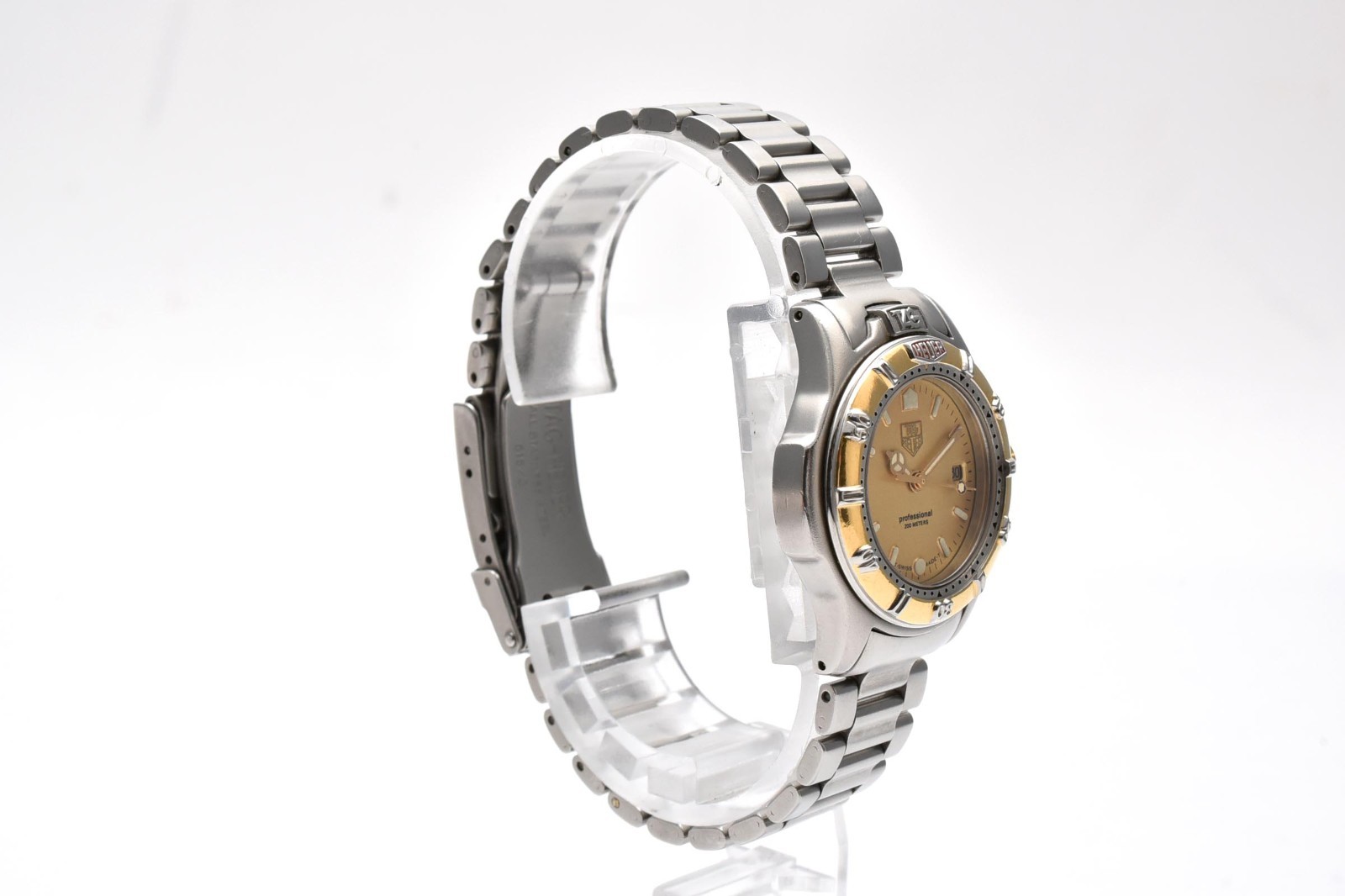 Vintage [N MINT] TAG Heuer 4000 Pro 200m 995.408 Gold Dial Silver Women’s Watch