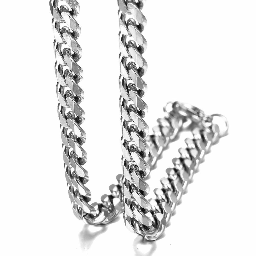 3mm/5mm Cuban Link Chains for Men, Silver Necklace Chain, Mens Necklace Jewelry