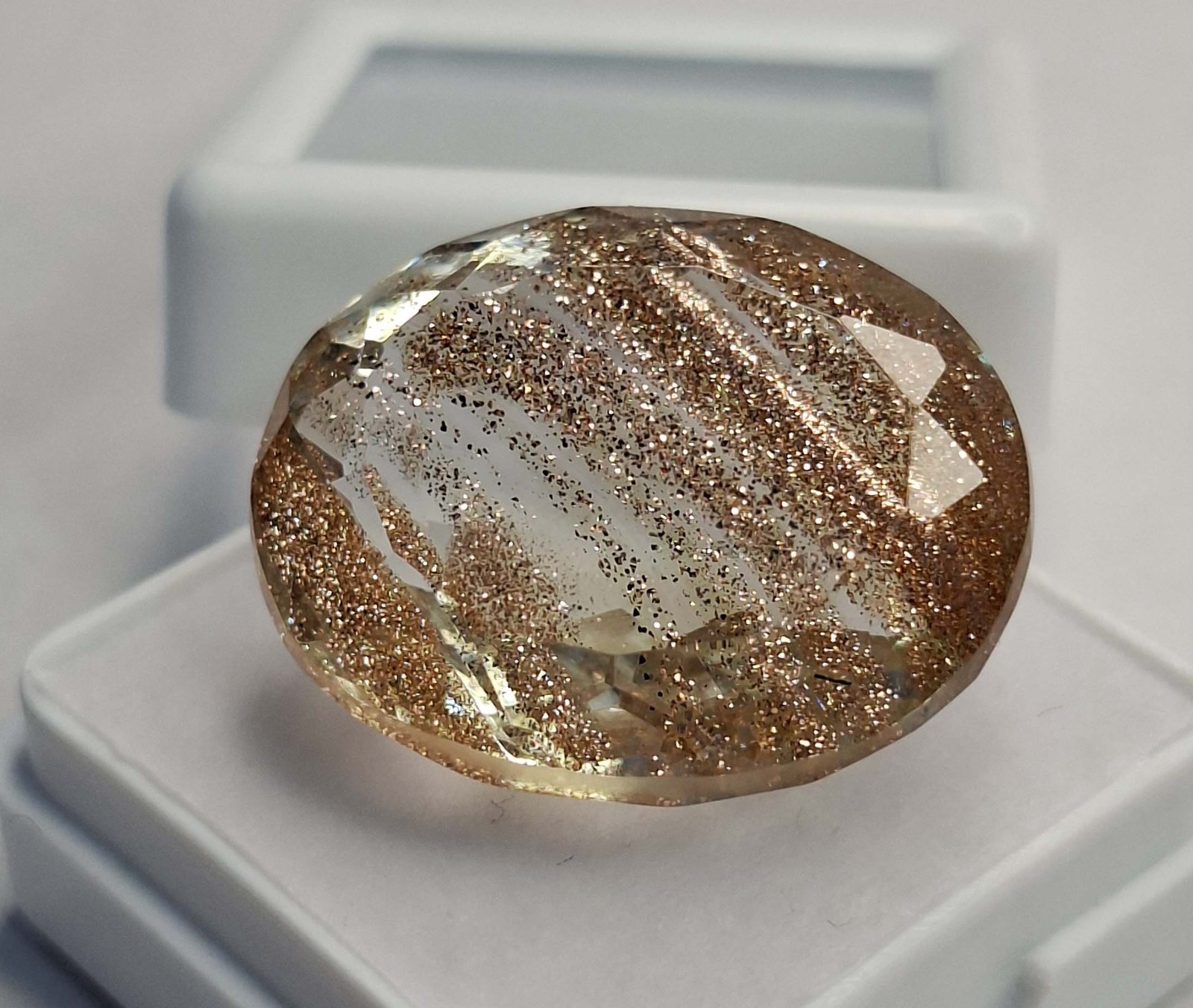 Natural Rutile Quartz Golden Oval Cut 31-33 Ct Certified Loose Gemstone RK806