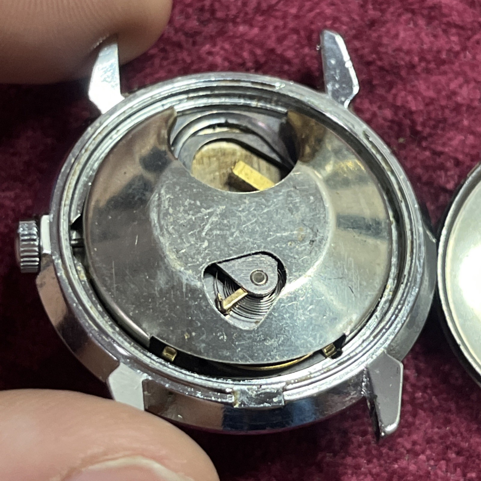 Vintage Timex 37mm Electric Dynabeat Watch Silver Tone Nice Patina