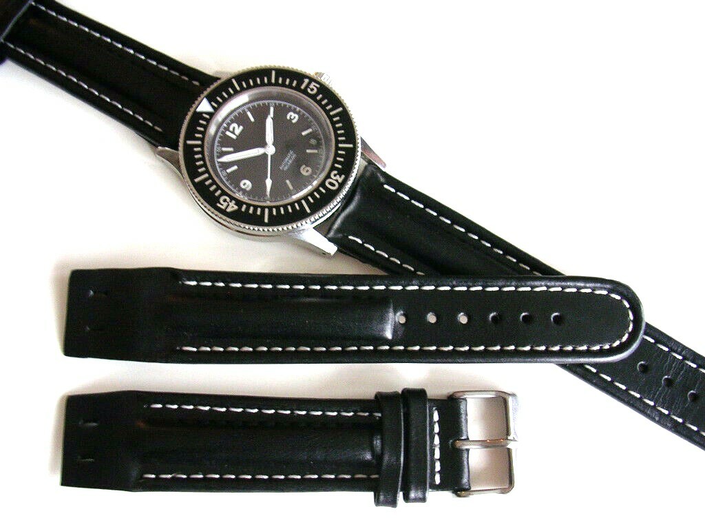 18mm Black Open End Aviator Pilot Military watch band strap IW SUISSE 19-20-22mm