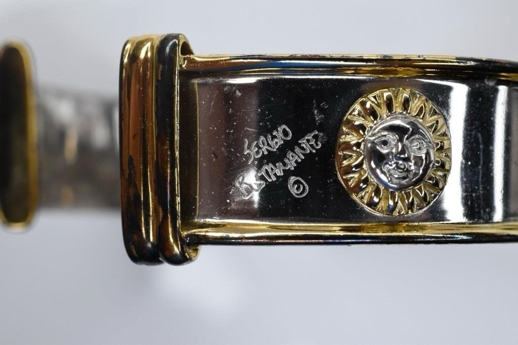 SERGIO BUSTAMANTE COSMOS Sterling & Gold Vermeil Cuff Bracelet & Earrings