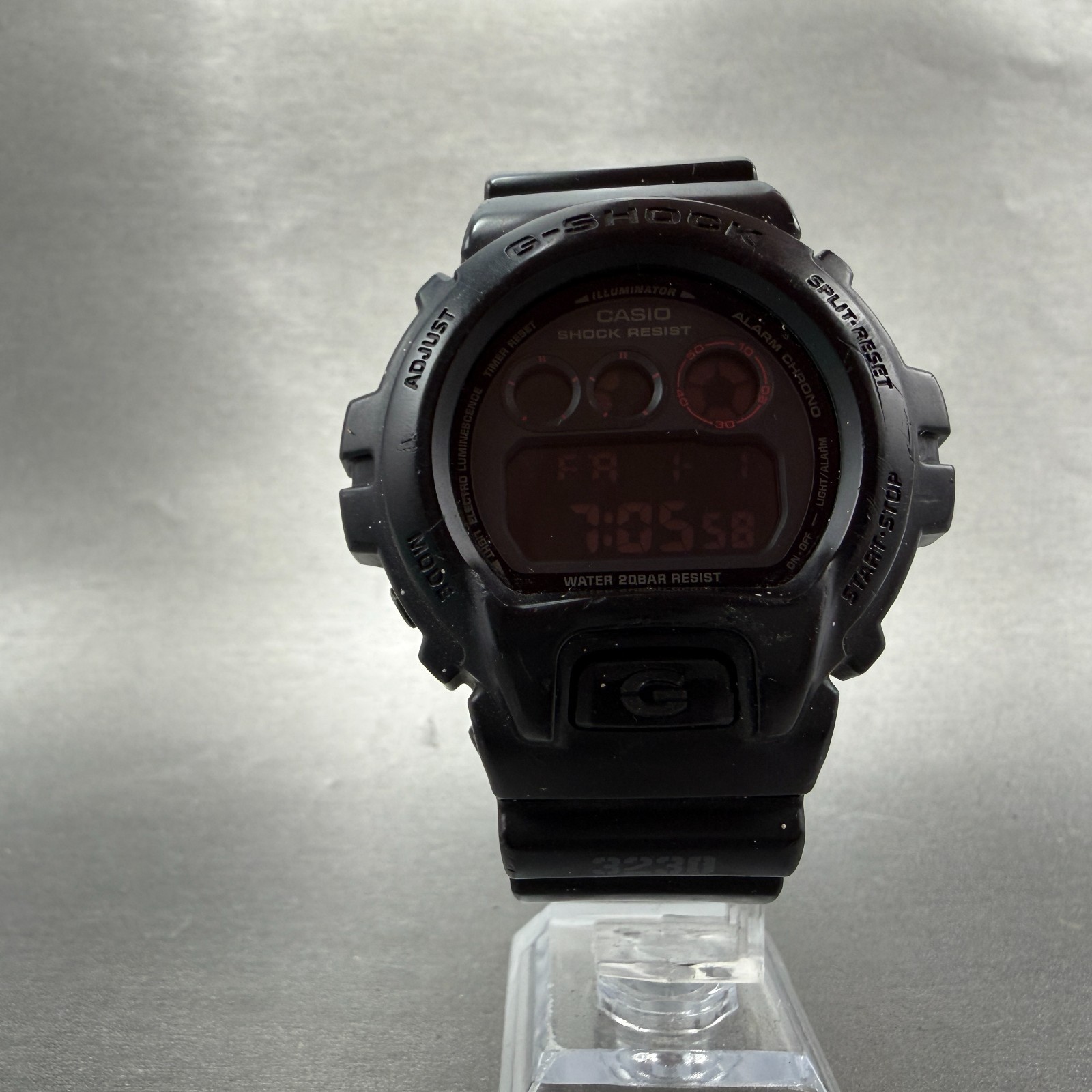 Casio G-Shock DW-6900MS Watch Men 51mm Black Red Alarm Chrono Digital New Batt