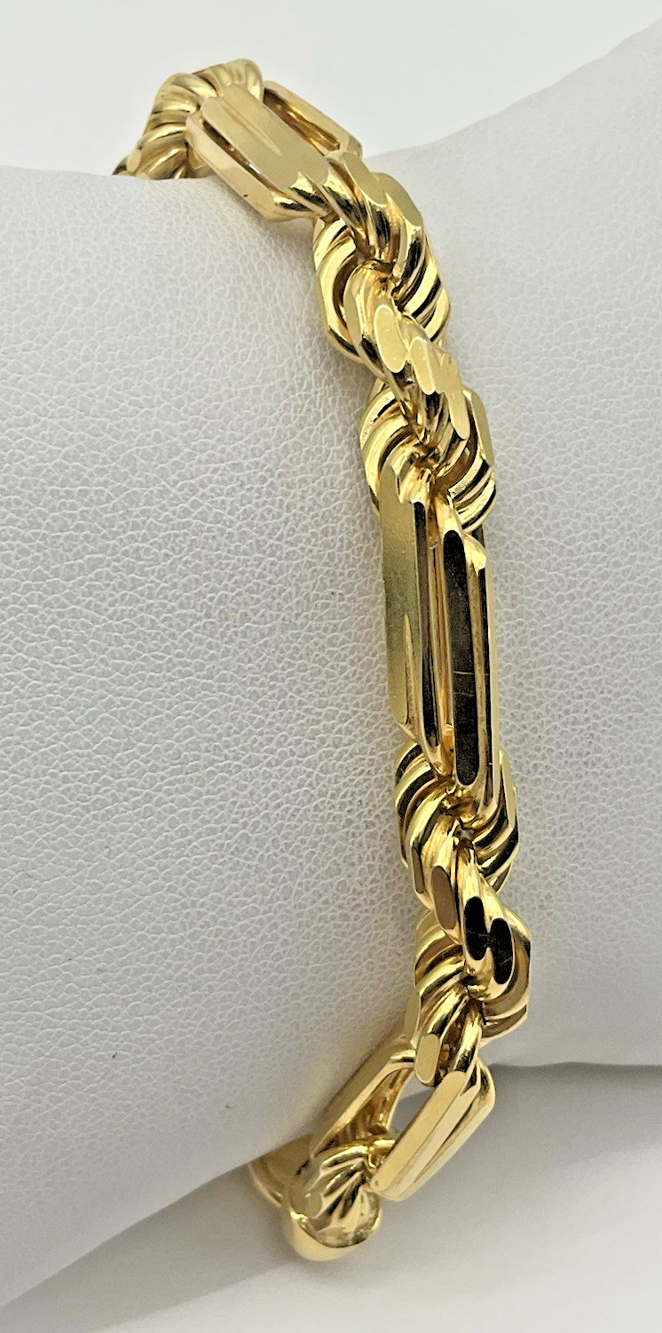 14K Yellow Gold 8” Figarope/Milano Chain Bracelet