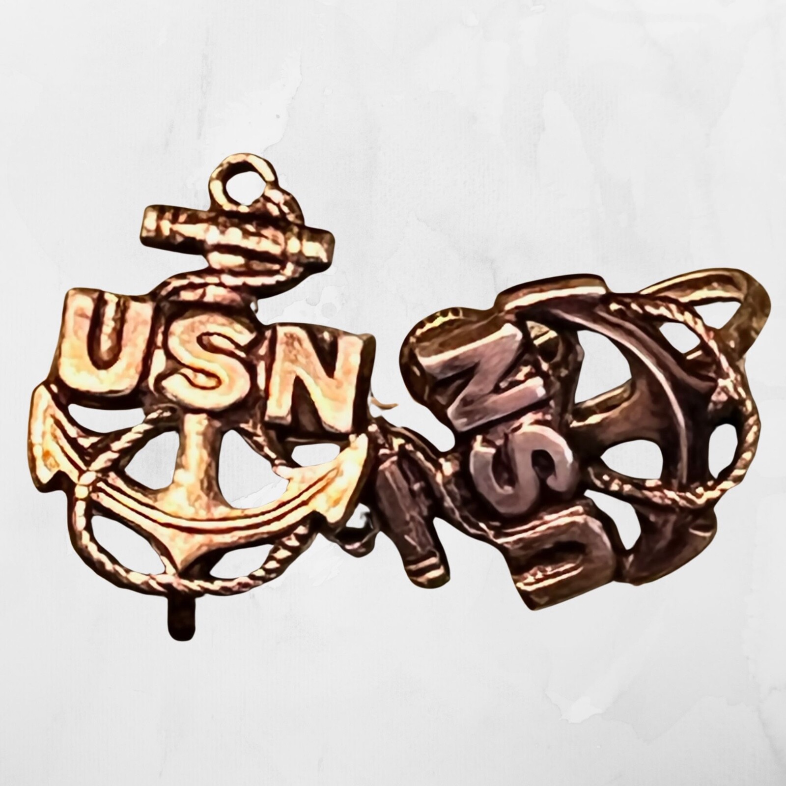 Vintage Sterling Silver USN Ship’s Anchor Screw Back Earrings Nautical Military