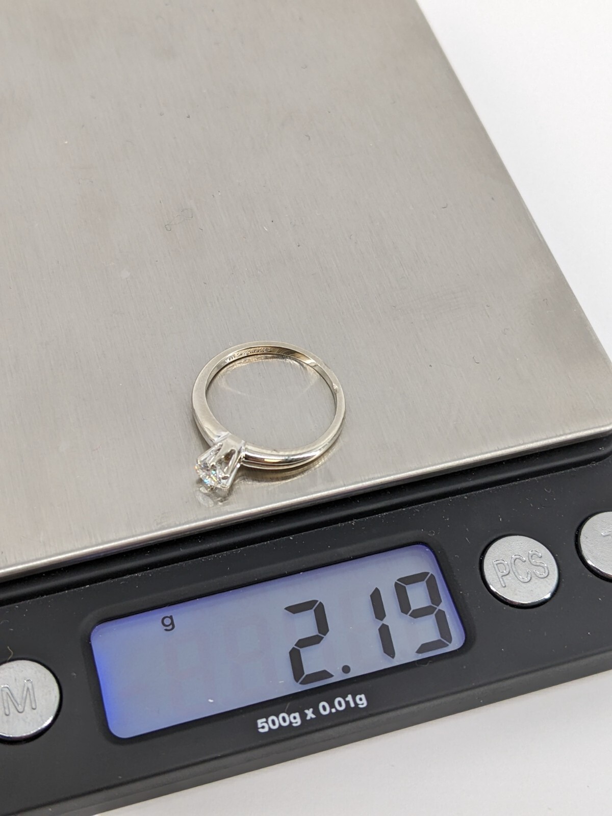 18KT White Gold 2.19g Single Diamond Ring Size 5, 0.27cttw Approx.