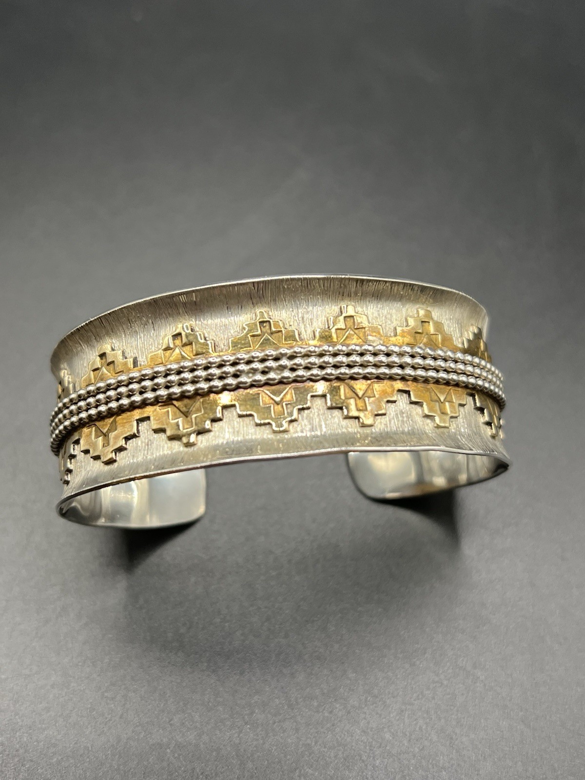Vintage Lloyd Becenti (BCT) Sterling Silver/Brass Navajo SW Cuff Bracelet