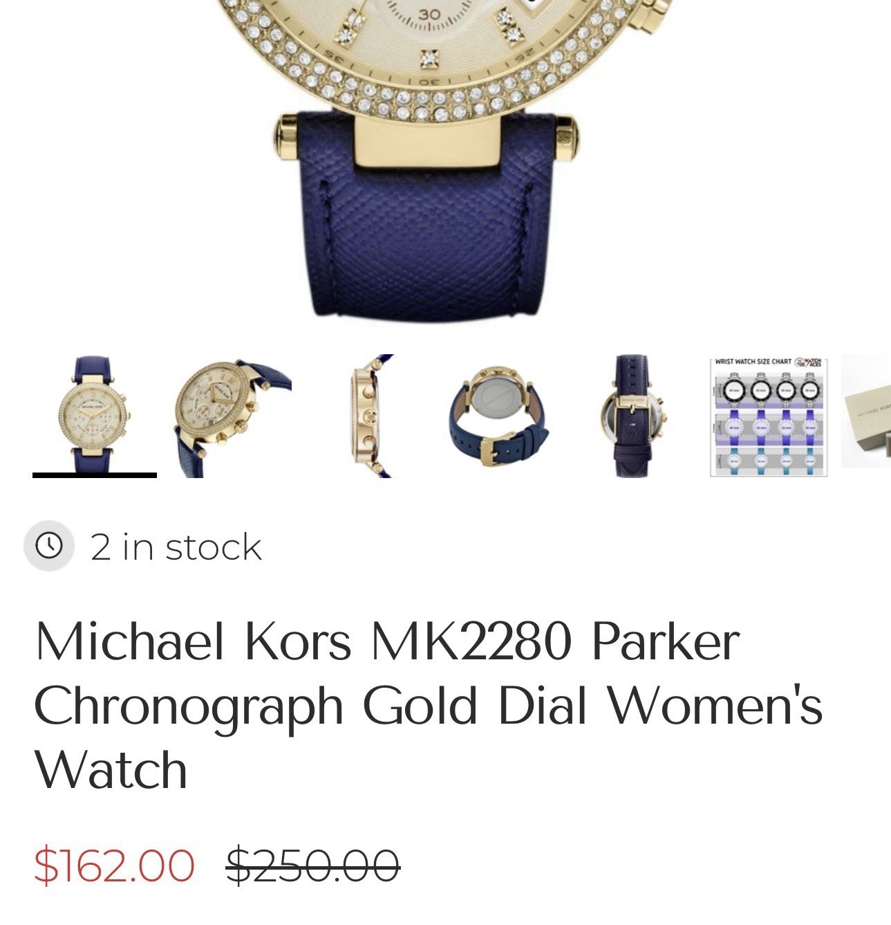 Michael Kors MK2280 Parker Chronograph Gold Dial Women’s Watch $