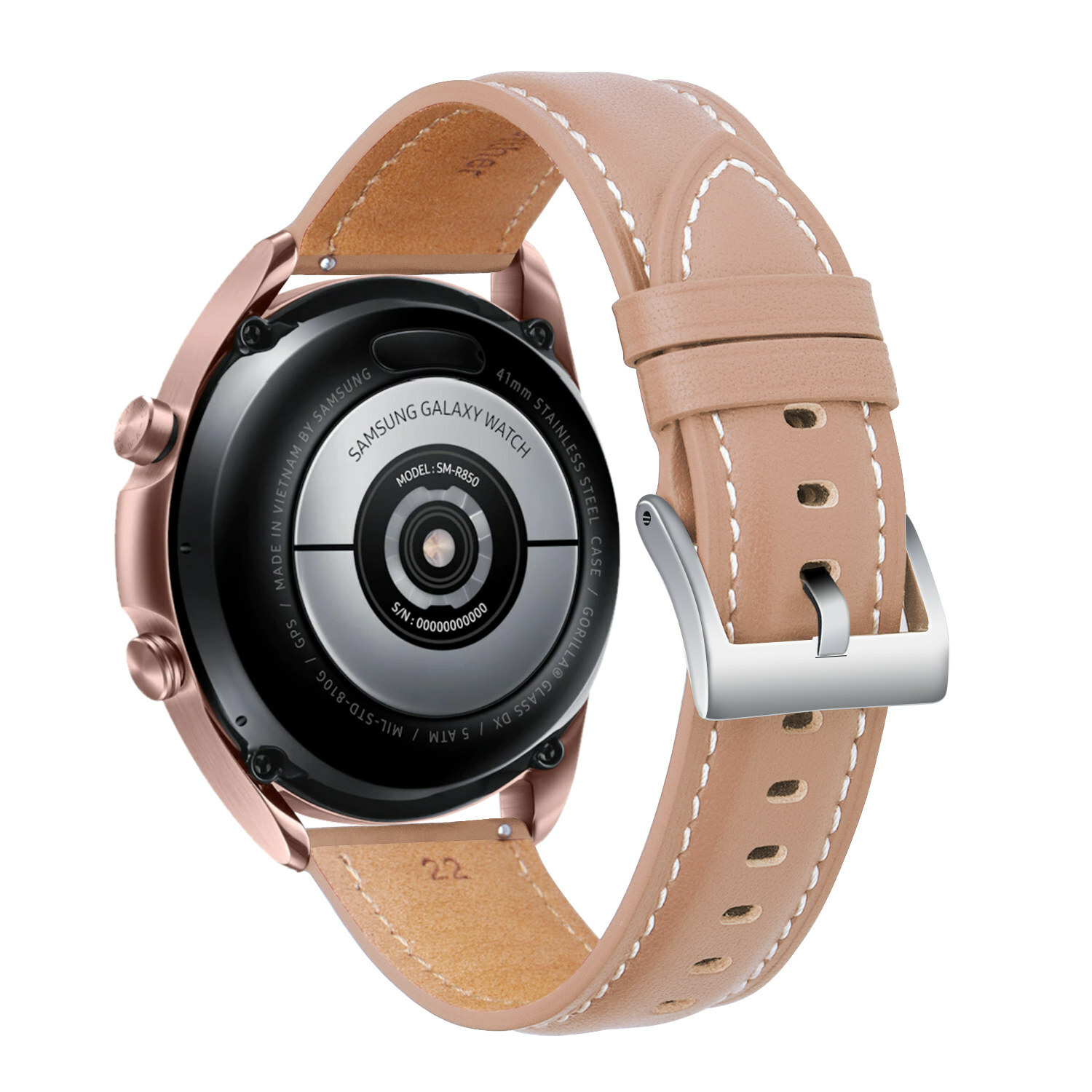 Stitching Leather Band for Samsung Galaxy Watch 3 41mm 45mm Bracelet Watch Strap