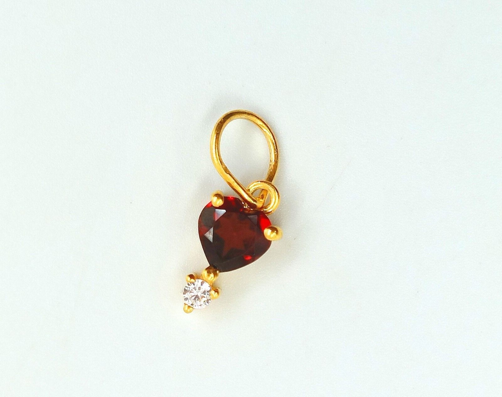 Natural Garnet Charms Pendant 18k Gold Handmade Pendant, Gold Garnet Pendant