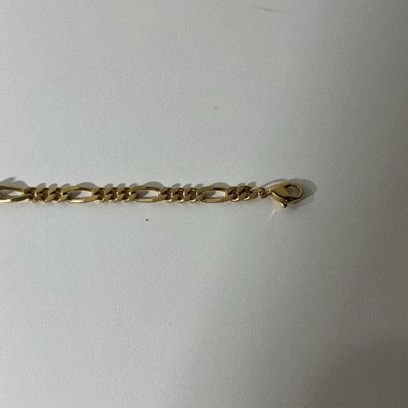 Vintage Gold Tone 18”5mm Flat Figaro Link Necklace No Tarnish