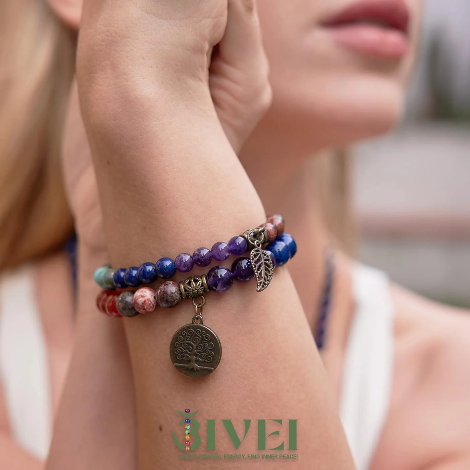 Bivei Natural Semi Precious Gemstone beads bracelet for women – Life Tree and Le