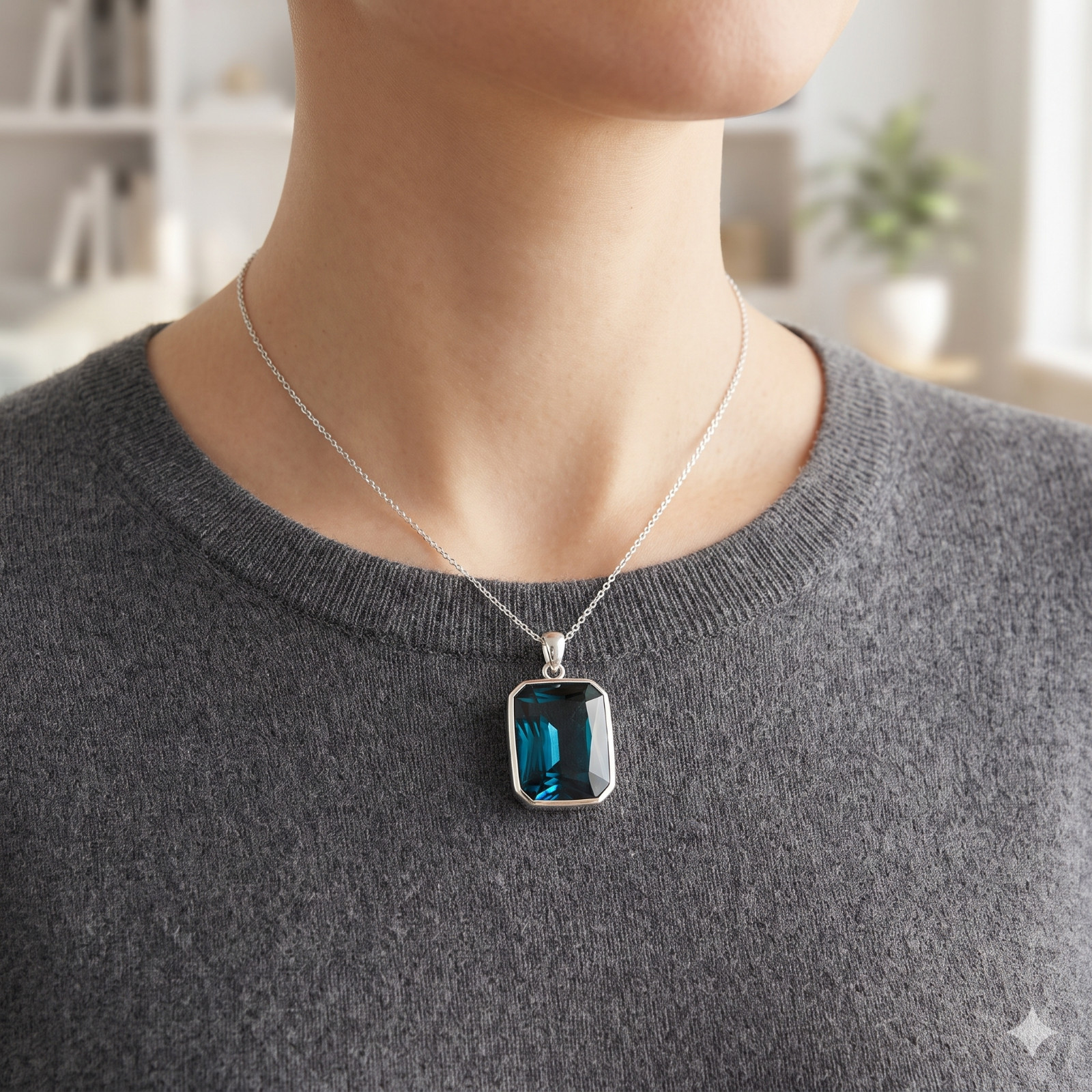 Natural Apatite Wedding Engagement Mother Boho Pendant Jewelry Sterling Silver