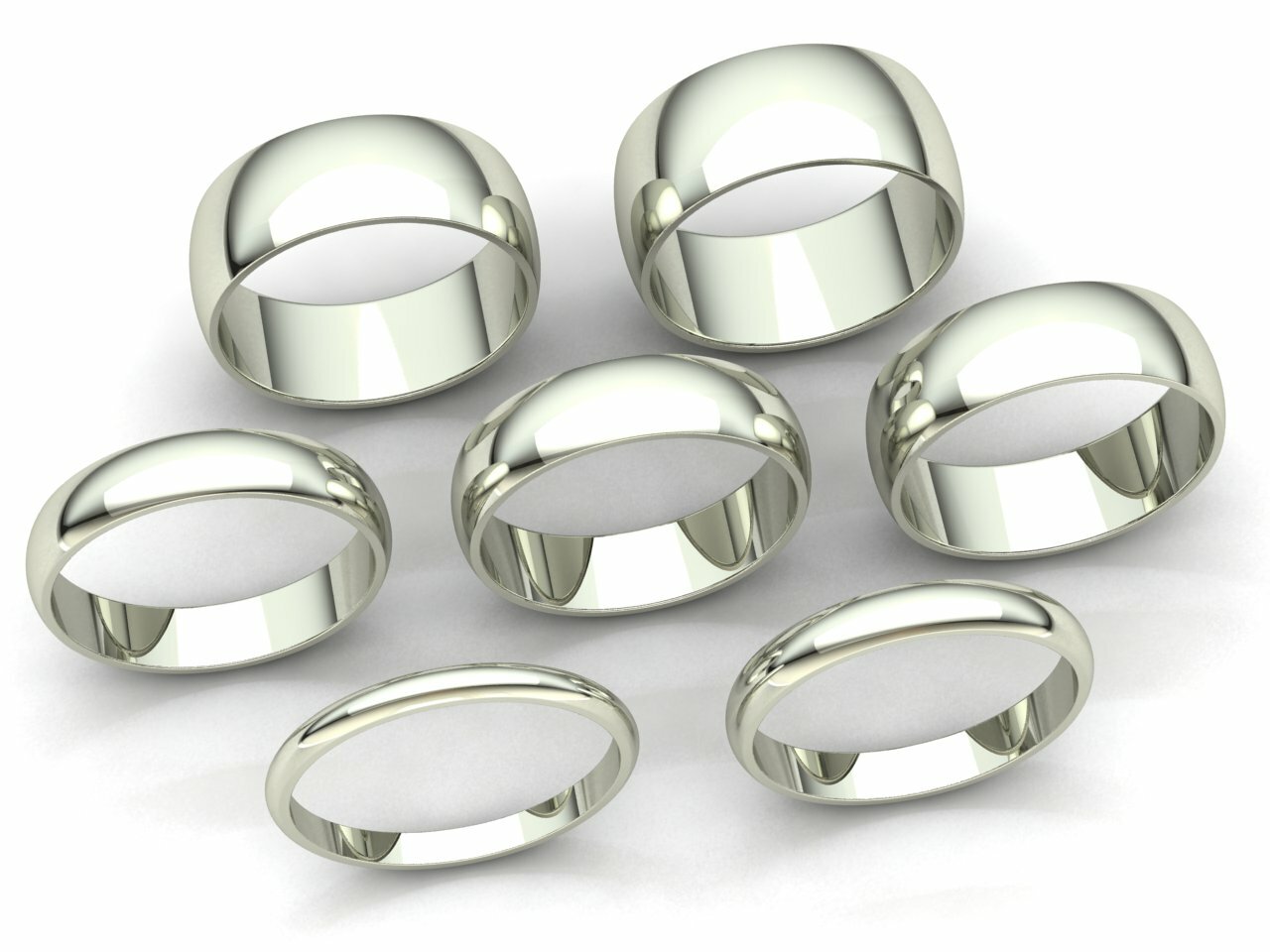 Domed Plain Band Ring Mens Womens 2mm 3mm 4mm 5mm 6mm 7mm 8mm Solid 10k Gold