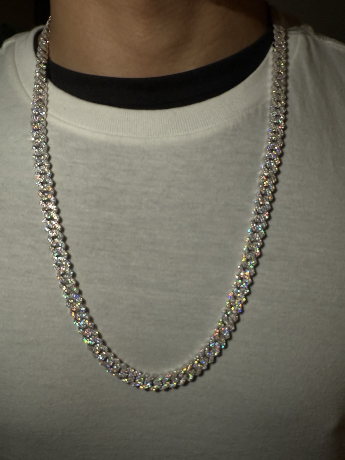 ✅24-inch moissanite monaco chain sterling silver 925 15.14ctw-8mm-71 grams